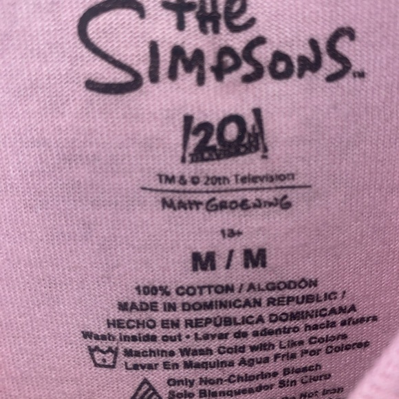 The Simpsons Pink Graphic Tee with Cartoon Sz M - Picture 4 of 5